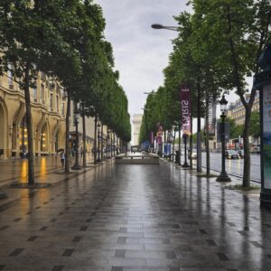 "Rain on Champs-Elysees" Original Watercolor Painting