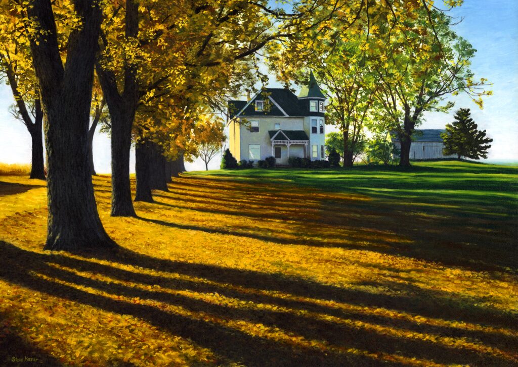 "Autumn Leaves-Long Shadows" Oil Open Edition Print