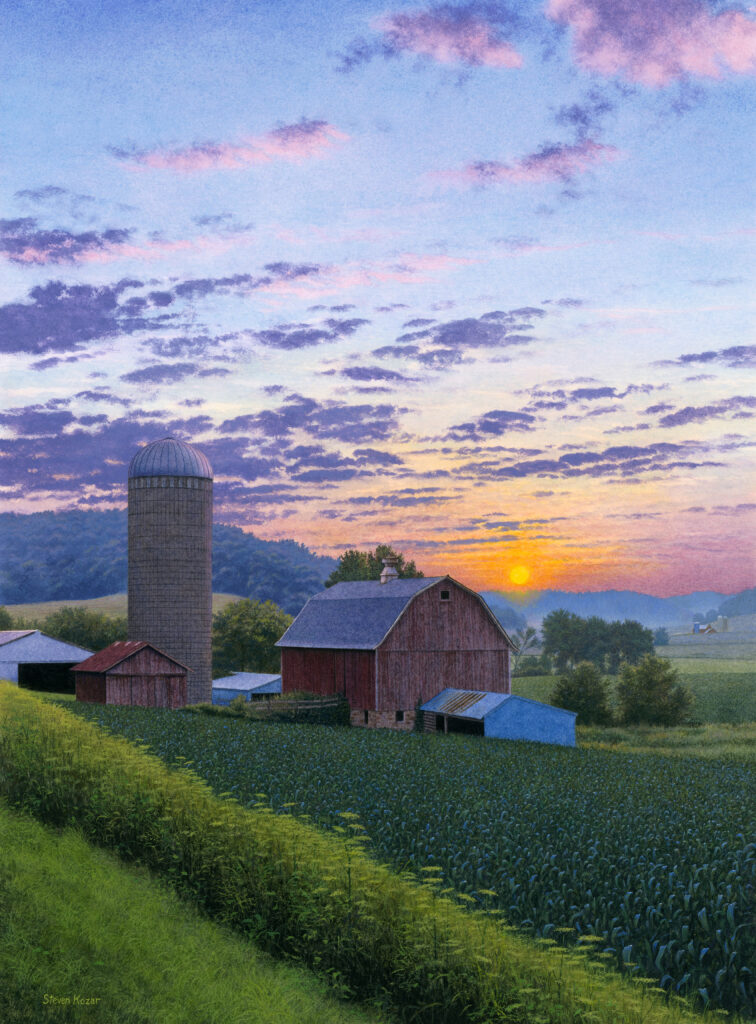 "Dairyland Summer Sunset" Watercolor Open Edition Print