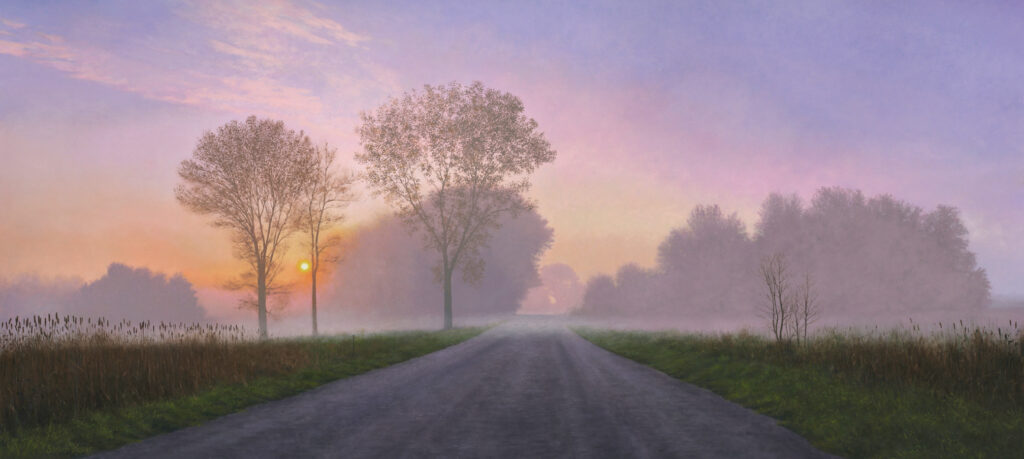 "Foggy Spring Road" Oil Open Edition Print