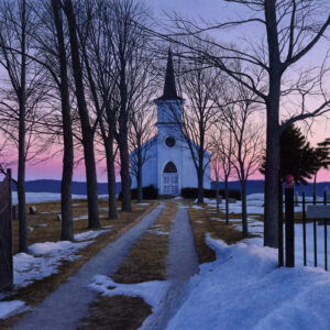 "Country Church-Winter Sunset" (Watercolor) Signed and Numbered Print
