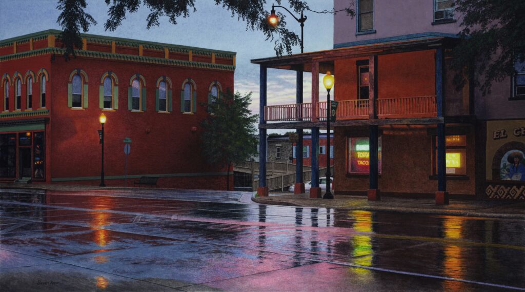 “Dusk on Rainy Streets in Summer” Watercolor Open Edition Print
