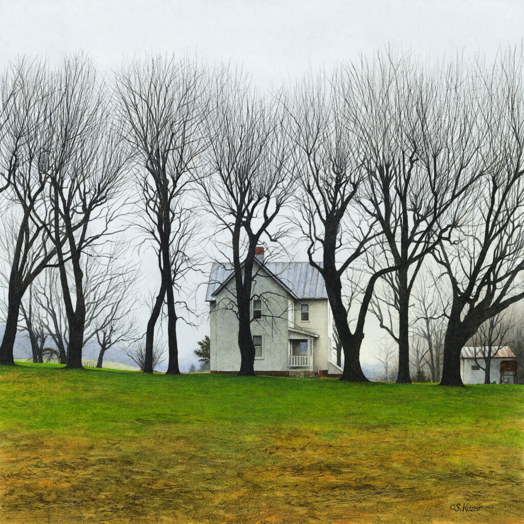 "Misty Morning-Spring Trees" Watercolor Signed and Numbered Print