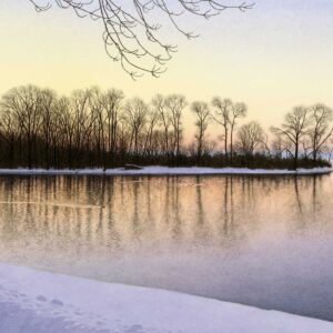 "Open Water-Winter Sunset" Watercolor Signed and Numbered Print