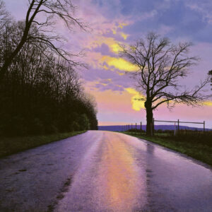 "Dusk on Rainy Orchard Road" Acrylic Signed and Numbered Print