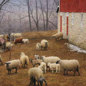 "Sheep On Misty Morning" Watercolor Open Edition Print