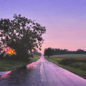 "Rainy Road at Dawn" Watercolor Open Edition Print