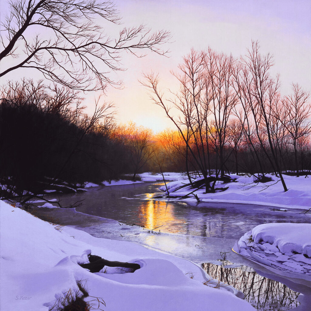"Winter Sunrise-Sugar River #1" Oil Open Edition Print