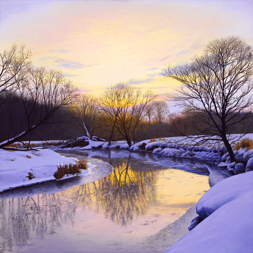 "Winter Sunrise-Sugar River #2" Oil Open Edition Print