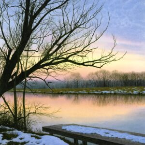 "Winter's End-River Sunset" Watercolor Open Edition Print